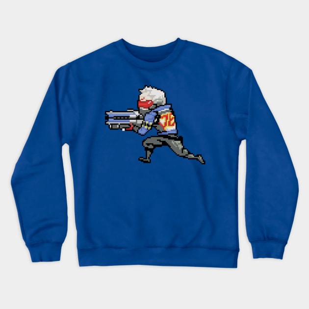 Overwatch - 16-Bit Soldier 76 Crewneck Sweatshirt by wyckedguitarist